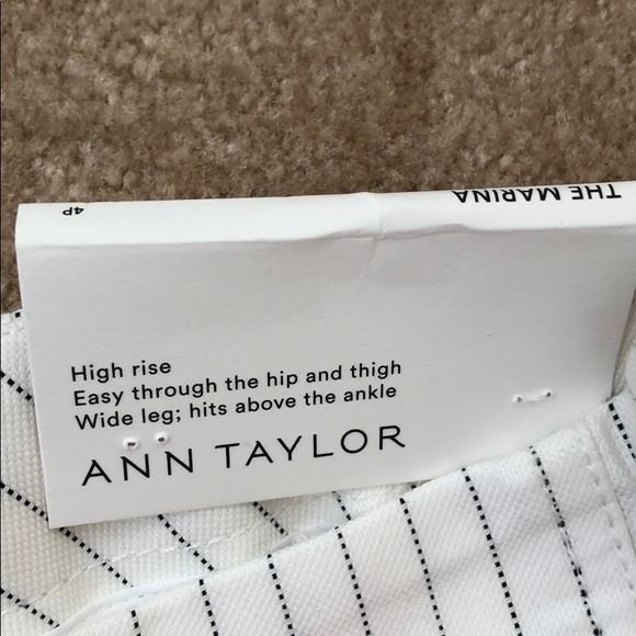Ann Taylor Marina Pant (White w/ Black Pinstripes) - Picture 6 of 7
